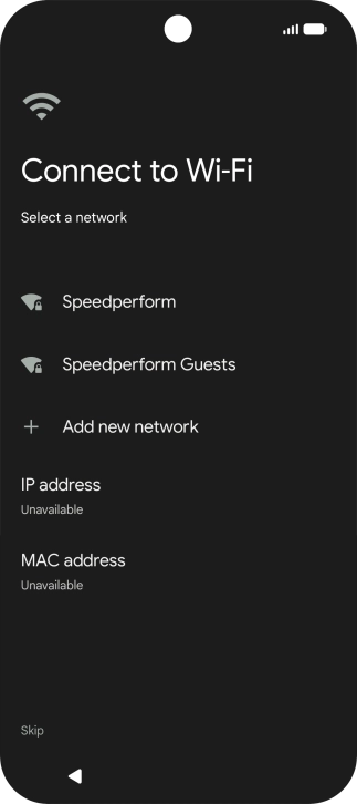 Press the required Wi-Fi network. Press the required Wi-Fi network.
