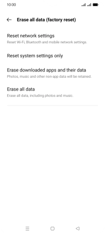 Press Erase all data. Press Erase all data.