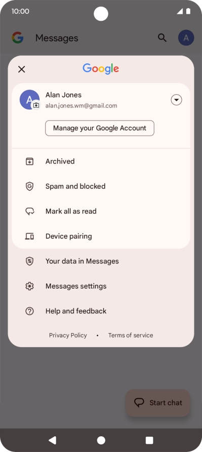 Press Messages settings.
