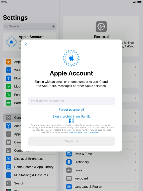 Press Email or Phone Number and key in the username for your Apple ID. Press Email or Phone Number and key in the username for your Apple ID.