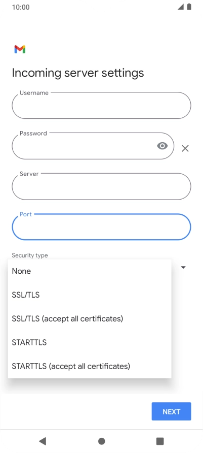 Press SSL/TLS. Press SSL/TLS.