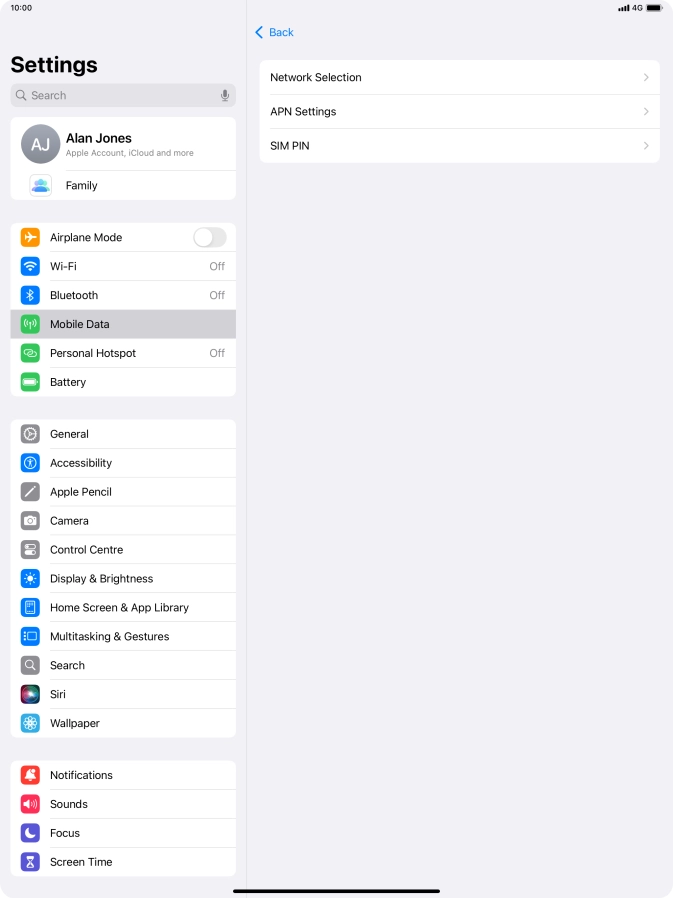 Press APN Settings.