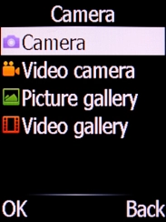Select Camera and press the Left selection key. Select Camera and press the Left selection key.