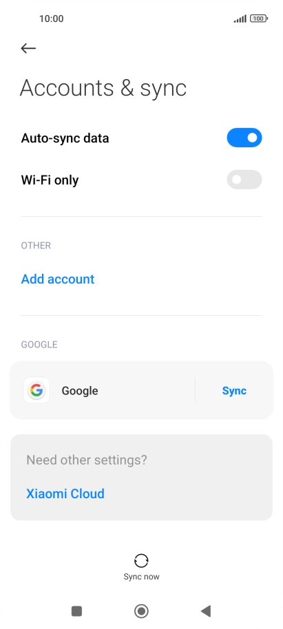 Press the required account.