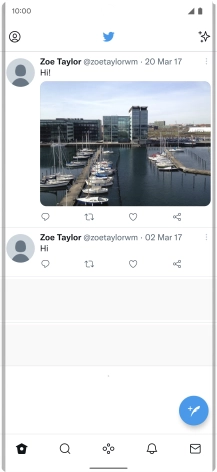 Press the new tweet icon. Press the new tweet icon.