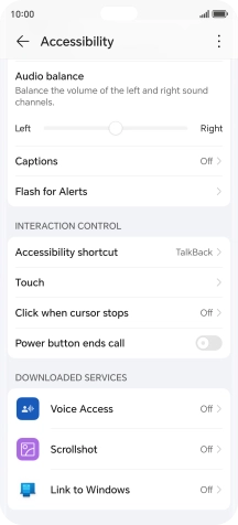 Press the required setting below 