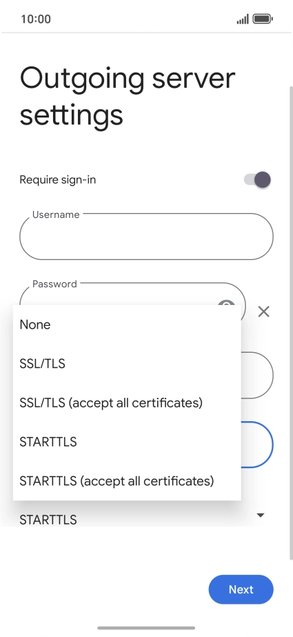Press SSL/TLS.