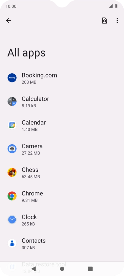 Press the required app.
