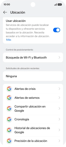 Pulsa Precisión de la ubicación. Pulsa Precisión de la ubicación.