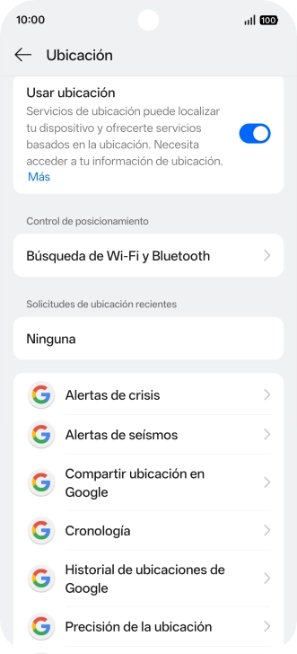 Pulsa Precisión de la ubicación. Pulsa Precisión de la ubicación.
