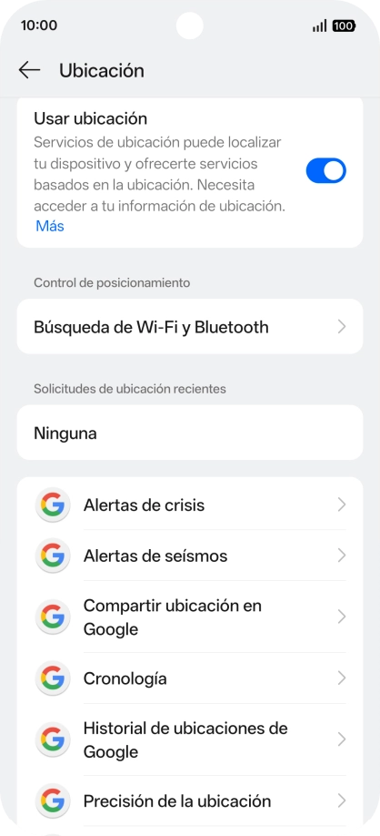 Pulsa Precisión de la ubicación. Pulsa Precisión de la ubicación.