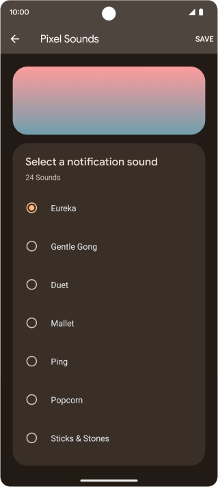 Once you've found a message tone you like, press SAVE.