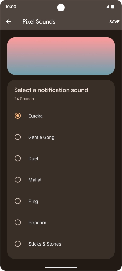 Once you've found a message tone you like, press SAVE.
