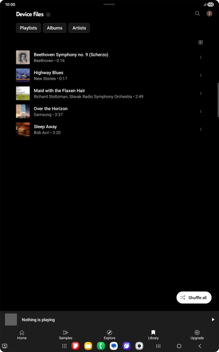 Press the required audio file. Press the required audio file.