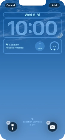 To customise the way the lock screen date is displayed, press the date widget and follow the instructions on the screen to select the required widget display mode.
