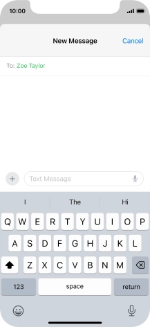 Press the microphone icon and say the required text.
