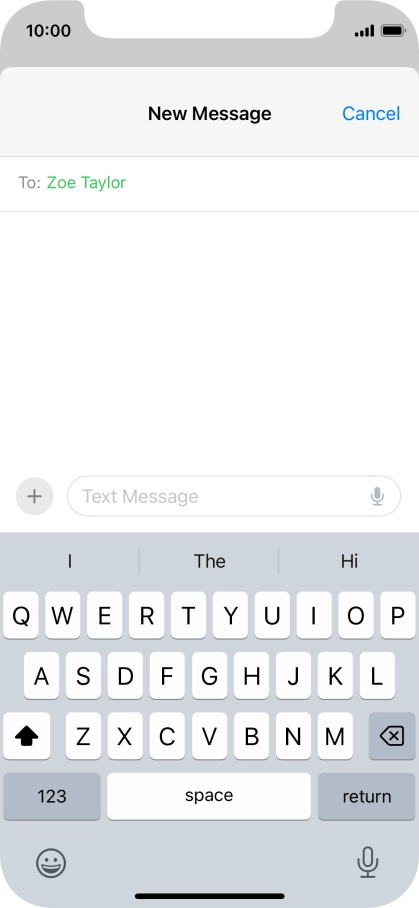 Press the microphone icon and say the required text.