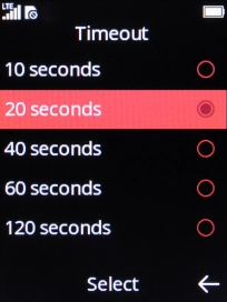 Select the required setting.