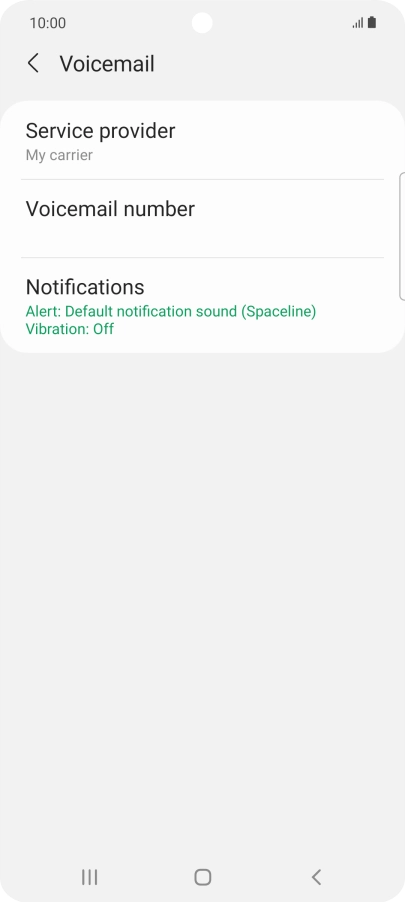 Press Voicemail number. Press Voicemail number.