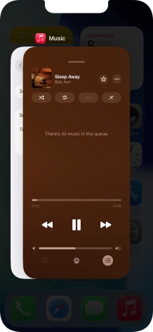 Slide upwards on the required application to end it.