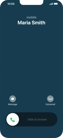 Press and drag the accept call icon right. Press and drag the accept call icon right.