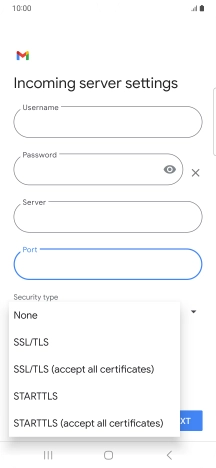 Press SSL/TLS.