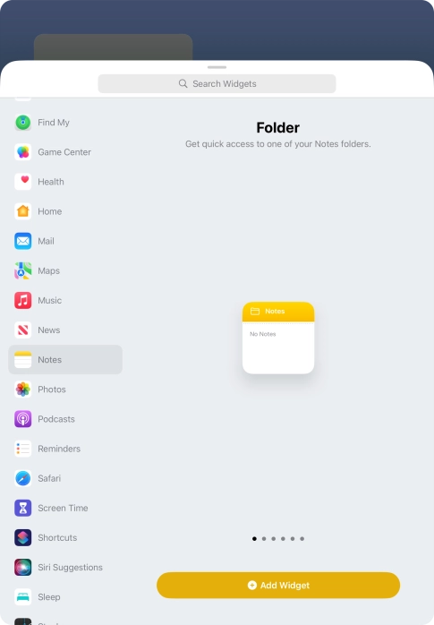 Slide your finger right or left on the screen to select the required widget size. Slide your finger right or left on the screen to select the required widget size.