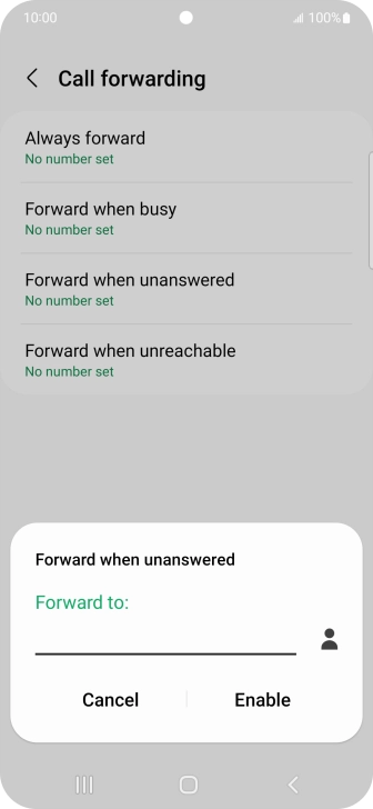 Key in +447836121121 and press Enable.
