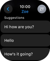 Press the required quick reply. Press the required quick reply.