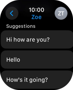 Press the required quick reply. Press the required quick reply.