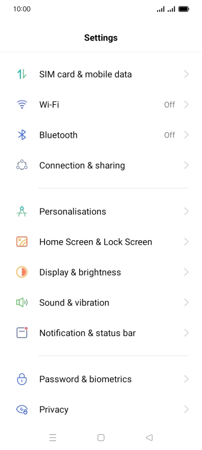 Press Display & brightness.