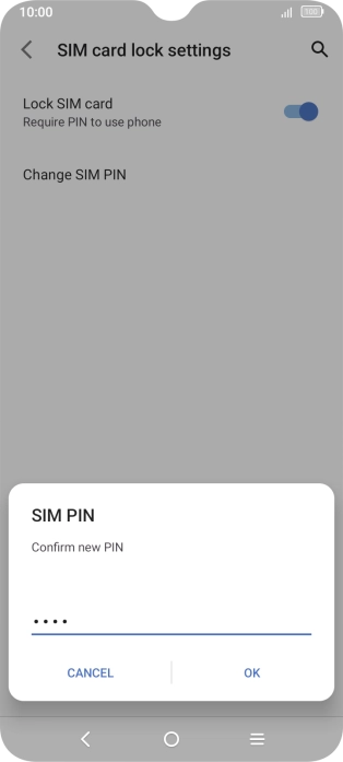 Key in the new PIN again and press OK. Key in the new PIN again and press OK.
