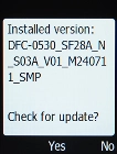 Select Yes. If a new software version is available, it's displayed. Follow the instructions on the screen to update the phone software.