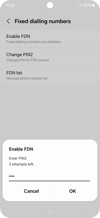 Key in your PIN2 and press OK. The default PIN2 is 1111. Key in your PIN2 and press OK. The default PIN2 is 1111.