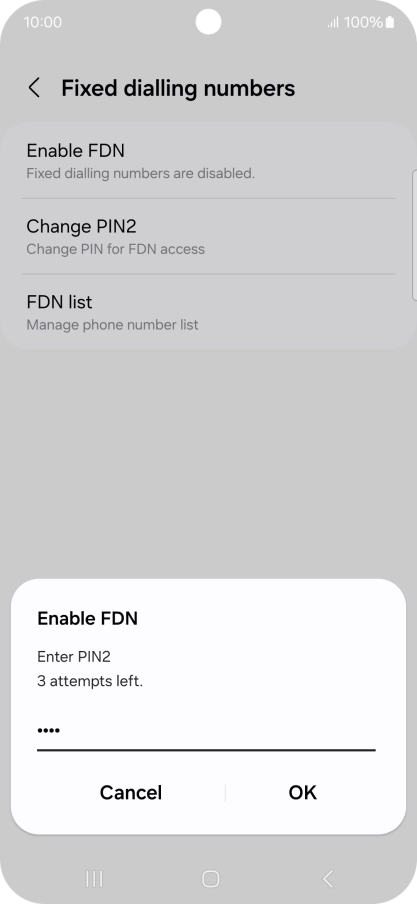Key in your PIN2 and press OK. The default PIN2 is 1111. Key in your PIN2 and press OK. The default PIN2 is 1111.