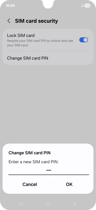 Key in a new four-digit PIN and press OK. Key in a new four-digit PIN and press OK.