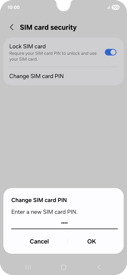 Key in a new four-digit PIN and press OK. Key in a new four-digit PIN and press OK.