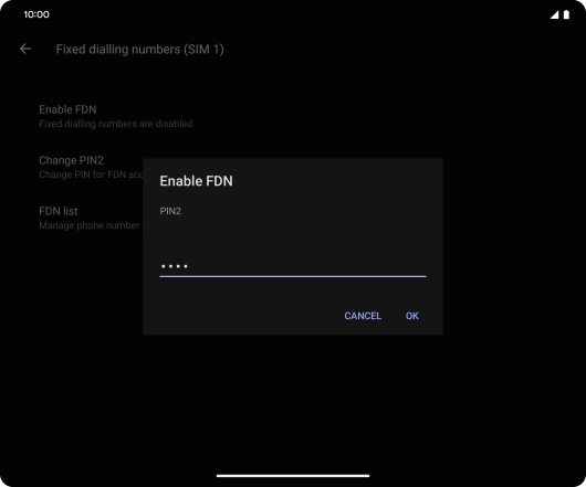Key in your PIN2 and press OK. The default PIN2 is 1111.