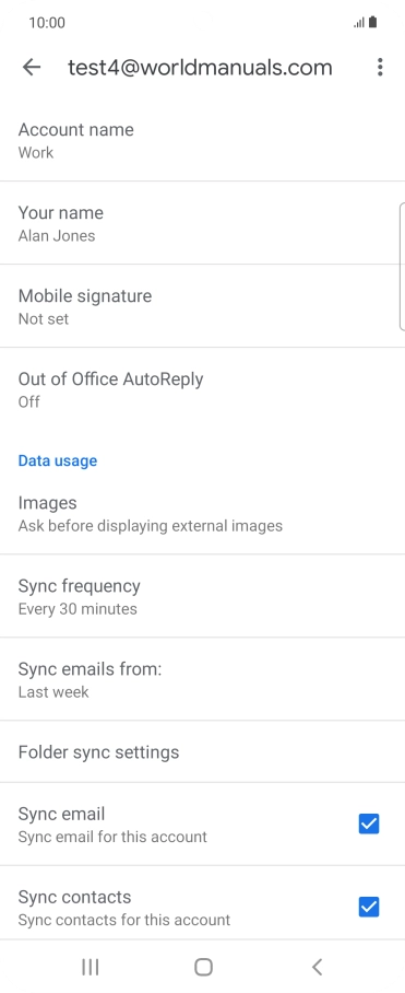 Press Account name and key in the required name. Press Account name and key in the required name.