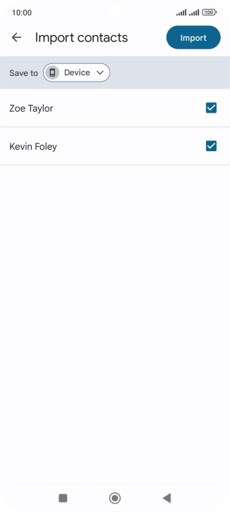 Press the fields next to the required contacts to select them. Press the fields next to the required contacts to select them.