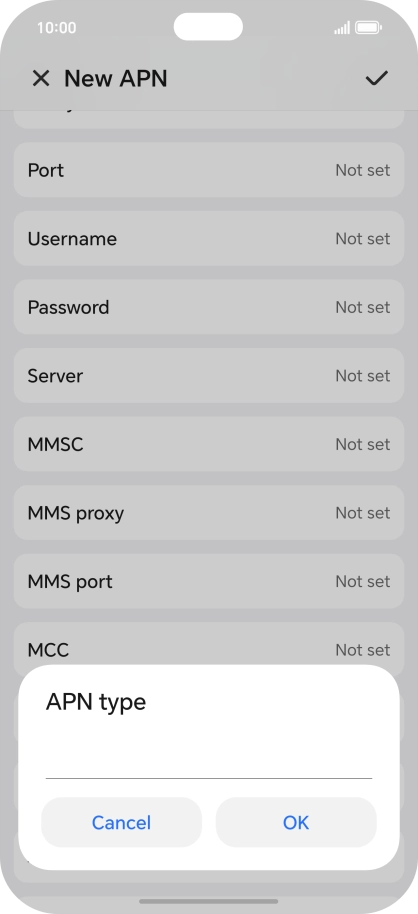 Key in default and press OK. Key in default and press OK.
