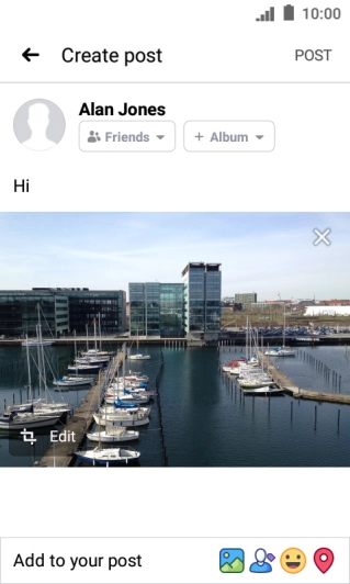 Write the required text and press POST. Write the required text and press POST.
