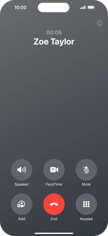 Press the end call icon to end the call and return to the home screen. Press the end call icon to end the call and return to the home screen.