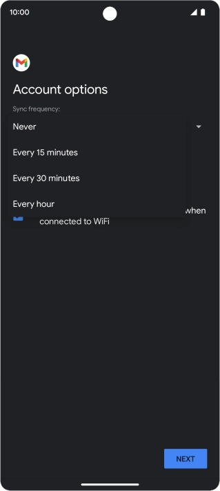Press the required setting. Press the required setting.