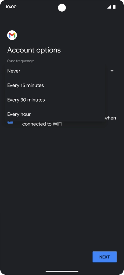 Press the required setting. Press the required setting.