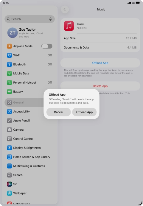 Press Offload App.