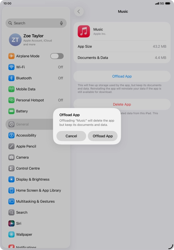 Press Offload App.