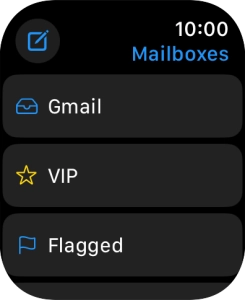 Press the required email account. Press the required email account.