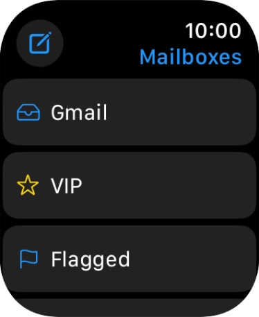 Press the required email account. Press the required email account.