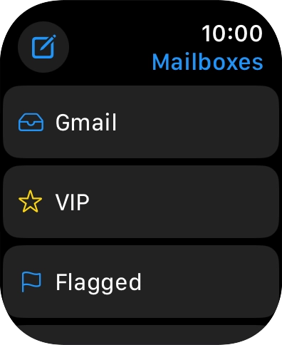 Press the required email account. Press the required email account.